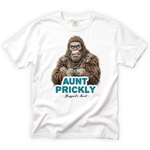 Aunt Prickly Bigfoot T-Shirt Front Design