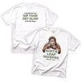 Auntie Leaf Whisper Stay Rooted and Sip Your Day Slowly Bigfoot T-Shirt Front and Back Design
