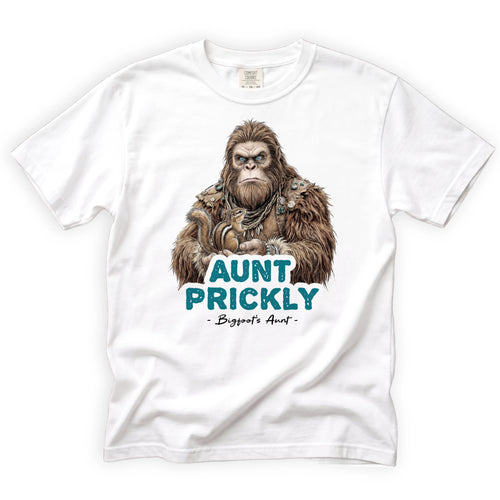 Aunt Prickly Bigfoot T-Shirt Front Design