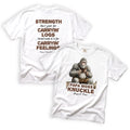 Papa Moss Knuckle Strength Aint Just for Carryin Logs T-Shirt Front and Back Design