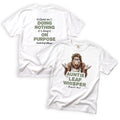 Auntie Leaf Whisper Stillness Isn't Doing Nothing It's Doing It on Purpose Bigfoot T-Shirt Front and Back Design