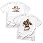 Uncle Burl Lifes a Pile of Branches Start Snappin T-Shirt Front and Back Design
