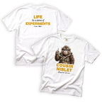 Cousin Niblet Life Is a Series of Experiments T-Shirt Front and Back Design