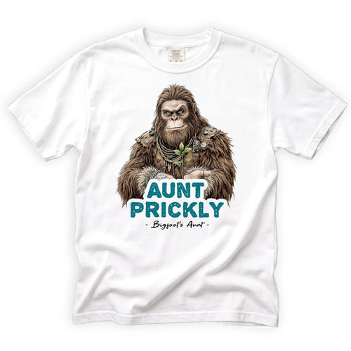 Aunt Prickly Bigfoot T-Shirt Front Design