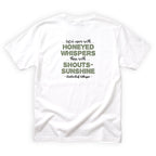 Auntie Leaf Whisper Catch More With Honeyed Whispers Than With Shouts Sunshine Quote Back Design