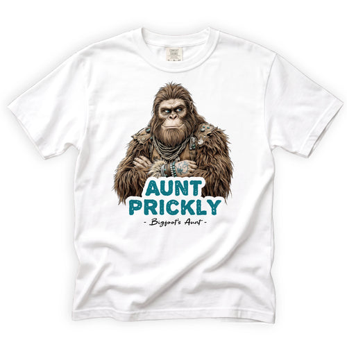 Aunt Prickly Bigfoot T-Shirt Front Design