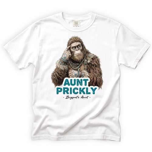 Aunt Prickly Bigfoot T-Shirt Front Design