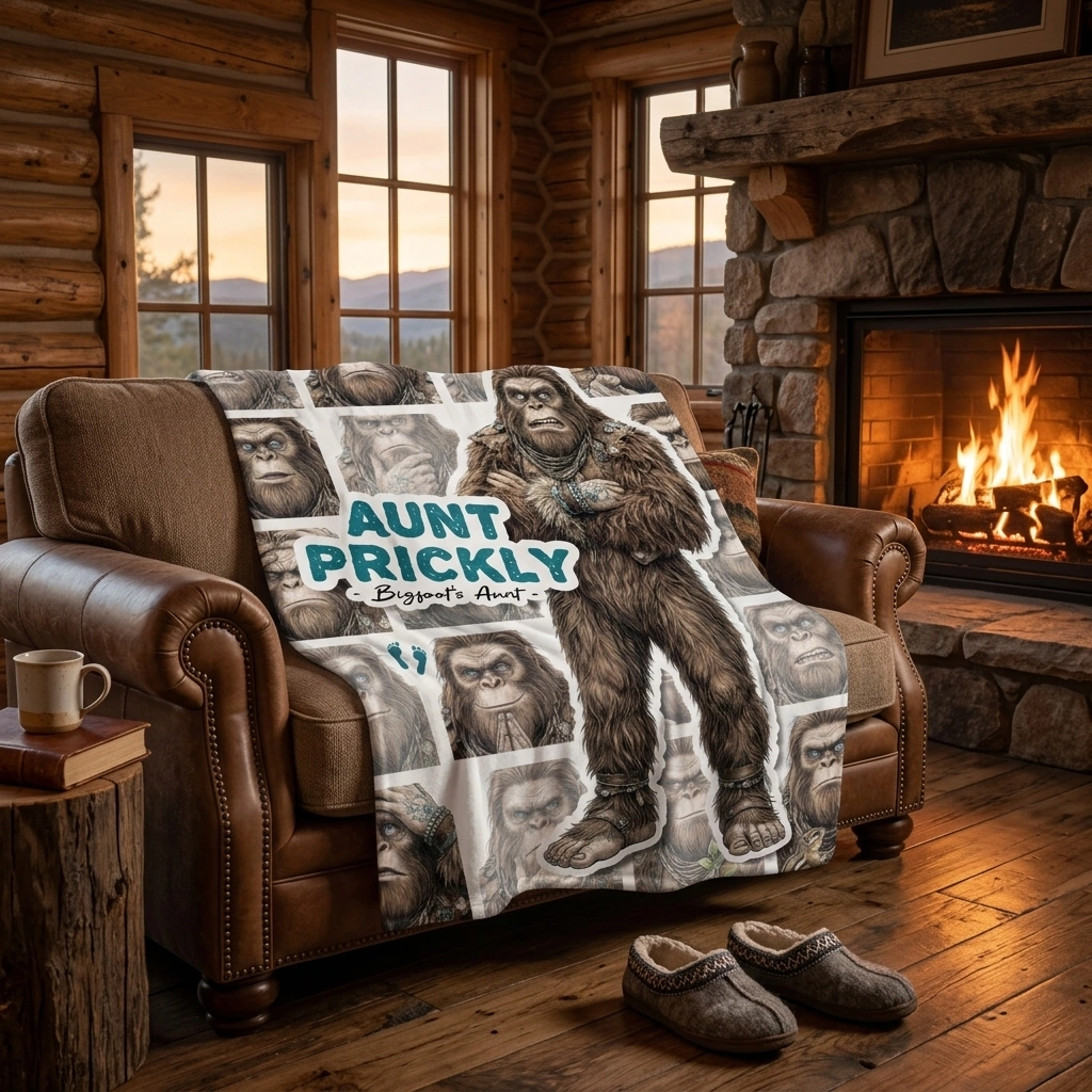 Bigfoot Sherpa Blanket | Aunt Prickly