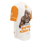 T-shirt with a cartoon bigfoot character and text on a white background