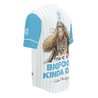 T-shirt with a Bigfoot graphic and text on a white background