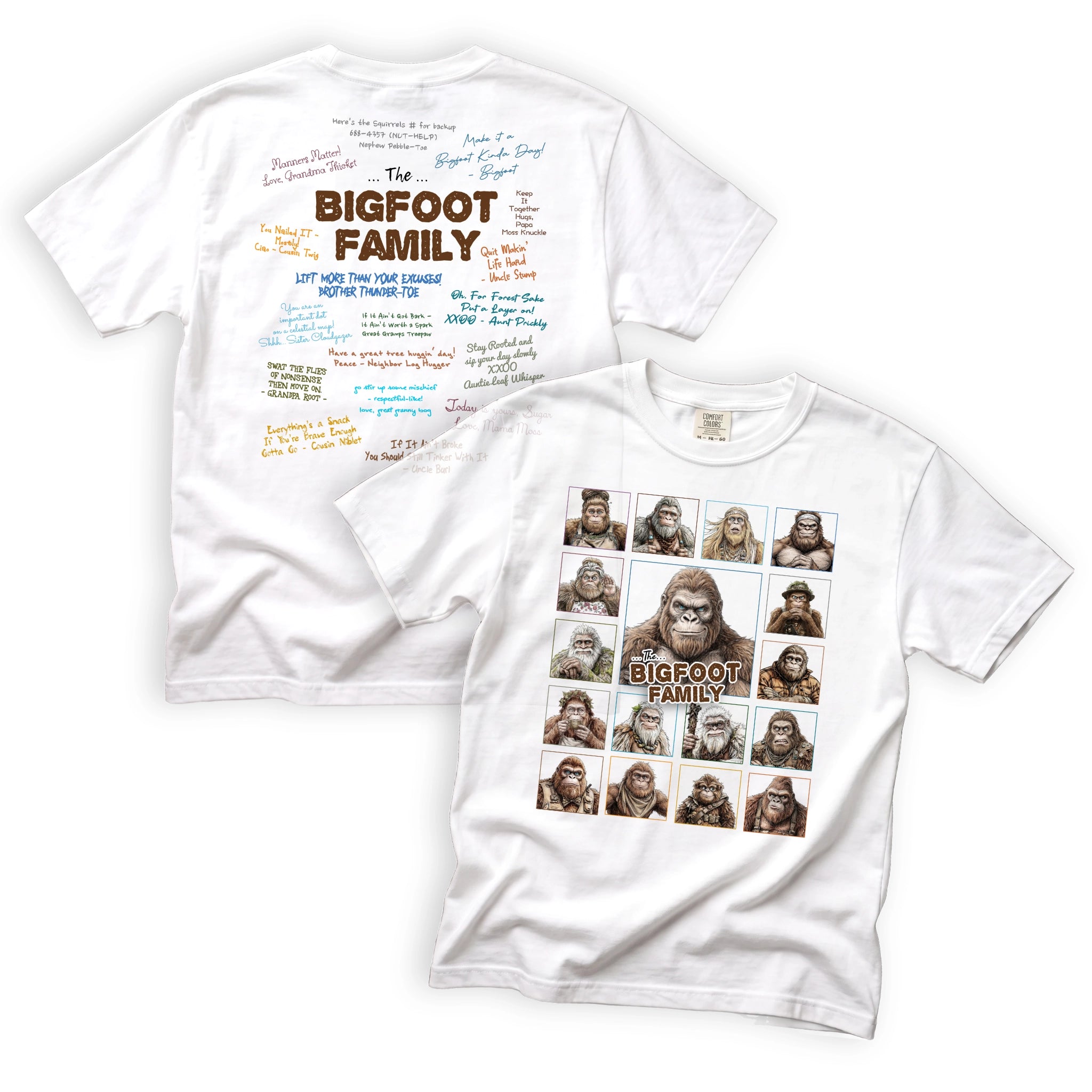 Bigfoot Family Autographed T-Shirt Front and Back Design