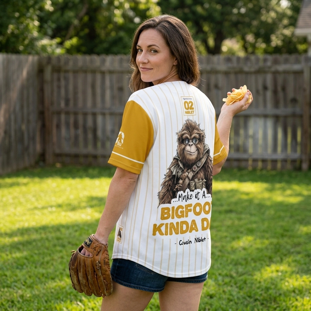 Bigfoot Baseball Jersey | Cousin Niblet – Official Forest League