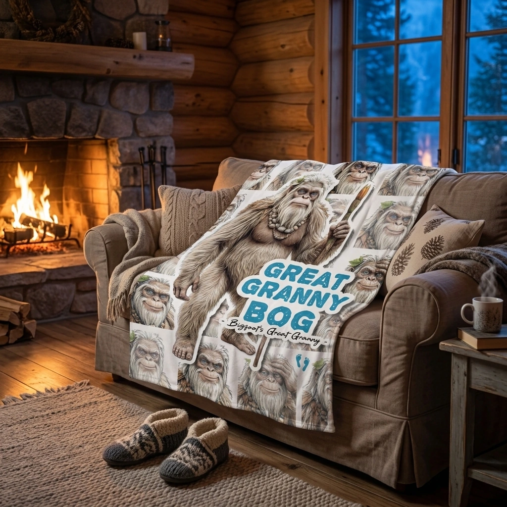 Bigfoot Sherpa Blanket | Great Granny Bog