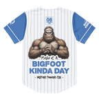 T-shirt with a cartoon Bigfoot character and text on a white background
