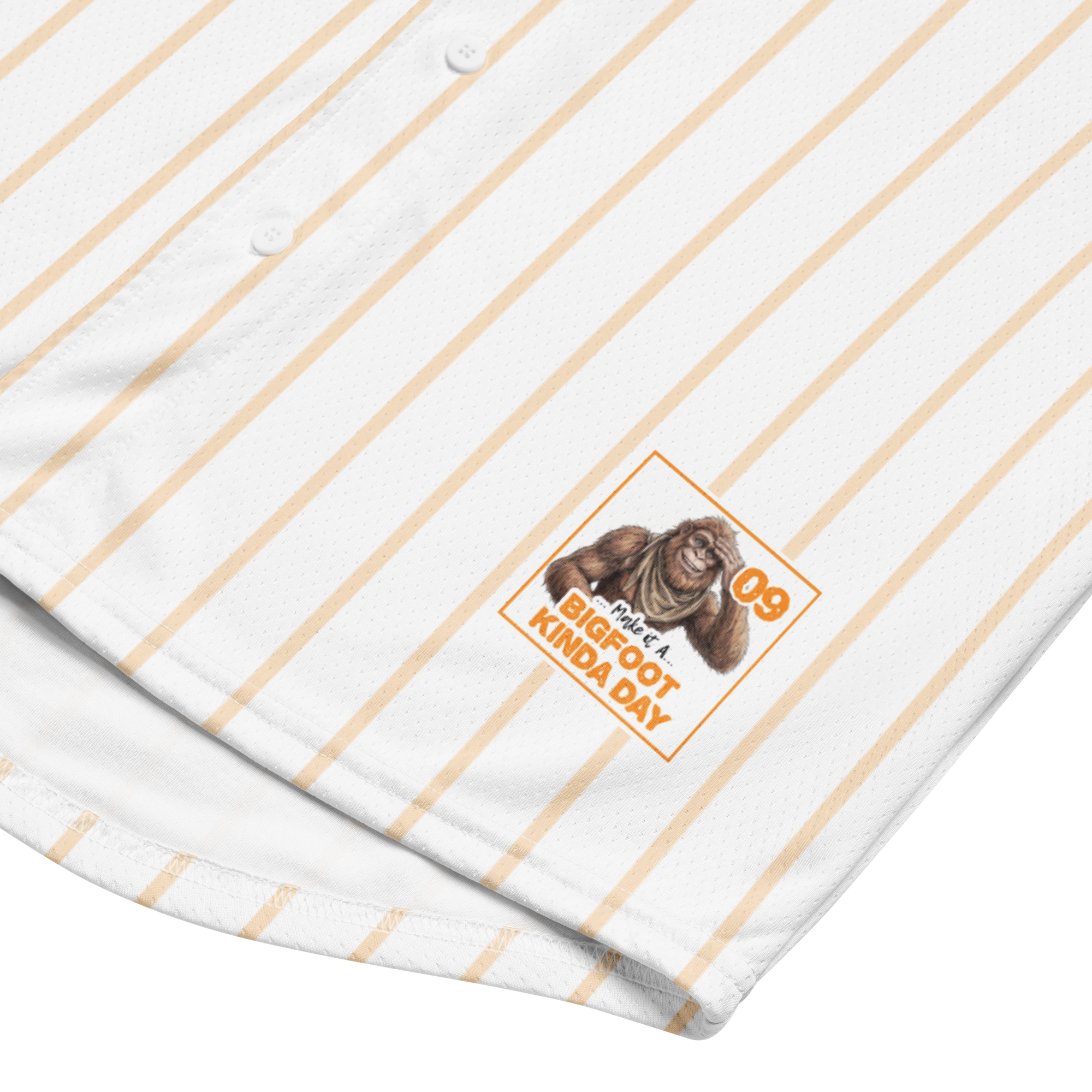 Baseball jersey with a bear graphic and text on a white background