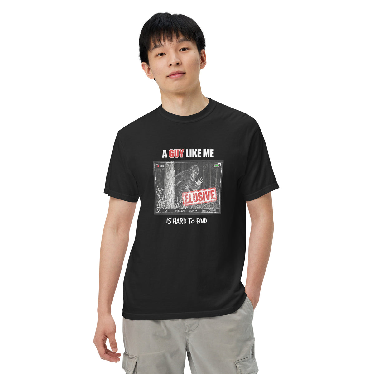 Bigfoot Trail Cam T-Shirt | A Guy Like Me Is Hard to Find