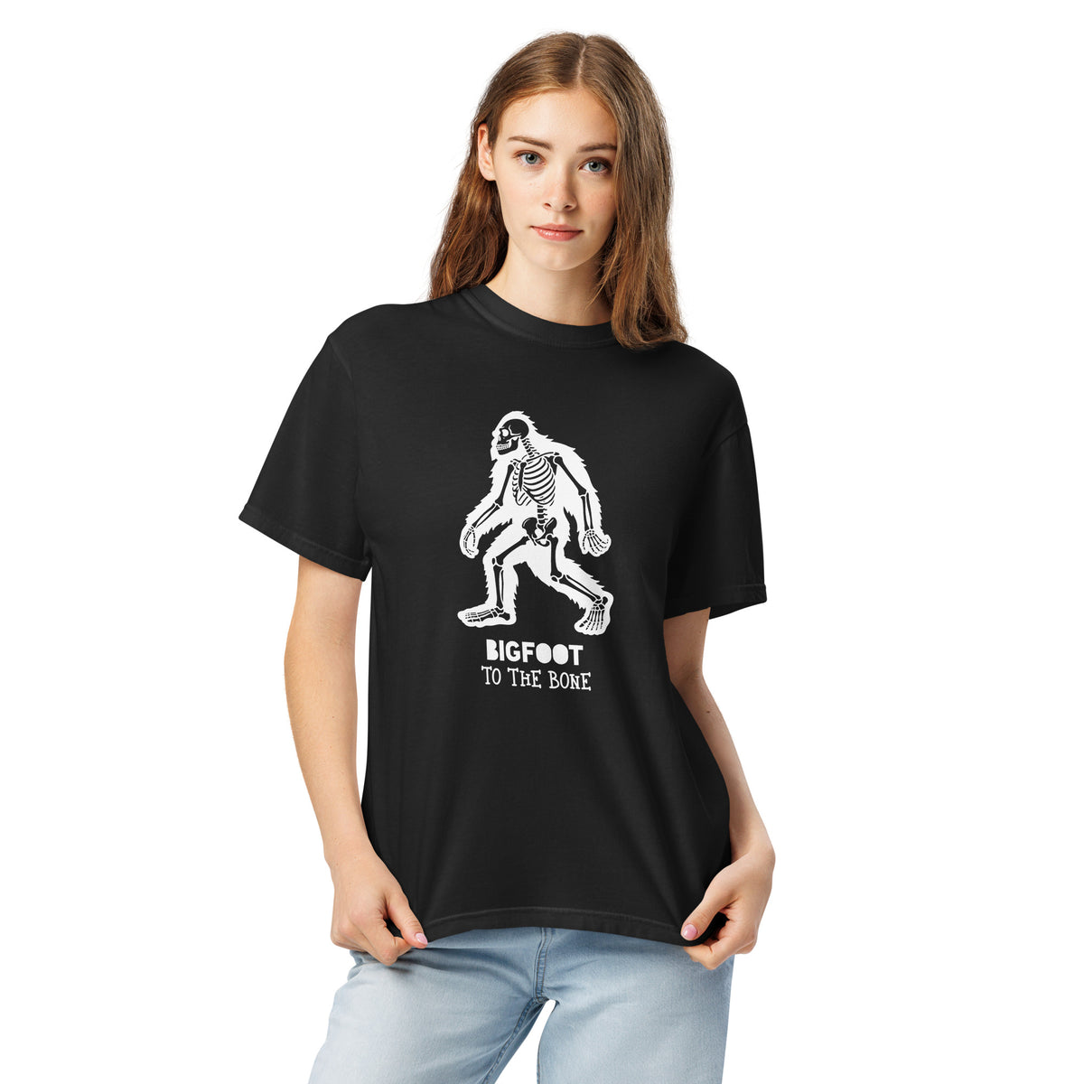 Bigfoot Skeleton T-Shirt | Bigfoot to the Bone — Black