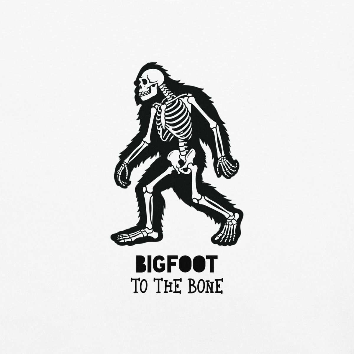 Skeleton Bigfoot T-Shirt | Bigfoot to the Bone — White