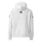Back view of Official Forest League #00 Great Gramps Treepaw relaxed hoodie with Bigfoot Unleashed back-neck branding.