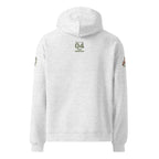 Back view of Official Forest League #04 Auntie Leaf Whisper white heather relaxed hoodie