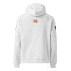 Back view of Official Forest League #06 Uncle Stump white heather relaxed hoodie