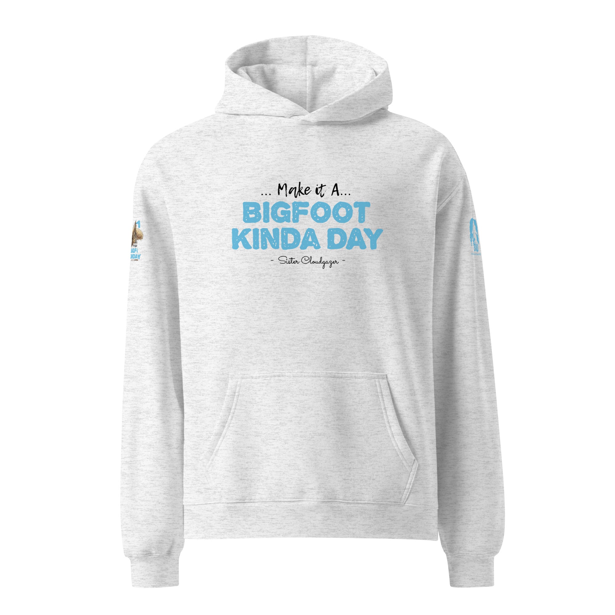 Front view of Official Forest League #11 Sister Cloudgazer white heather relaxed hoodie