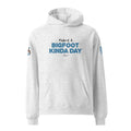 Front view of Official Forest League #12 Bigfoot white heather relaxed hoodie