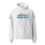 Front view of Official Forest League #12 Bigfoot white heather relaxed hoodie