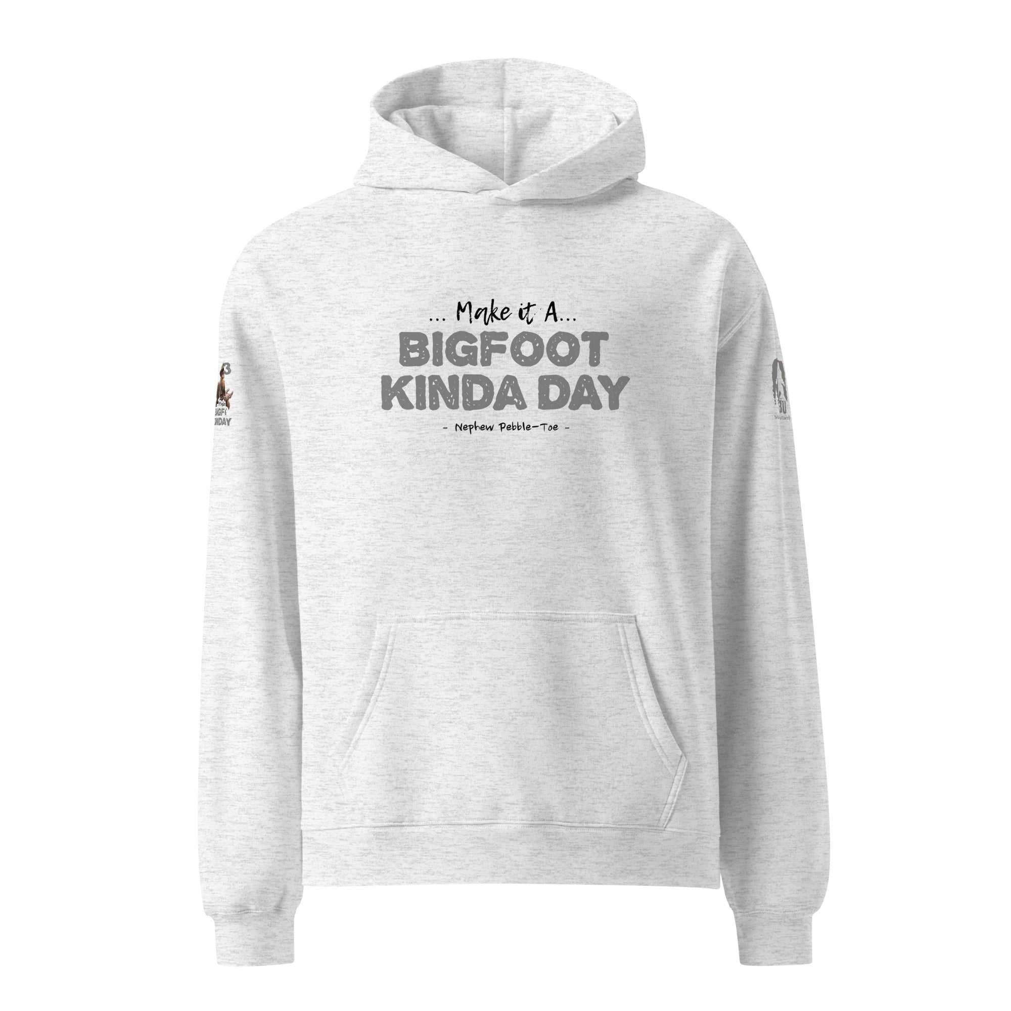 Front view of Official Forest League #13 Nephew Pebble-Toe white heather relaxed hoodie