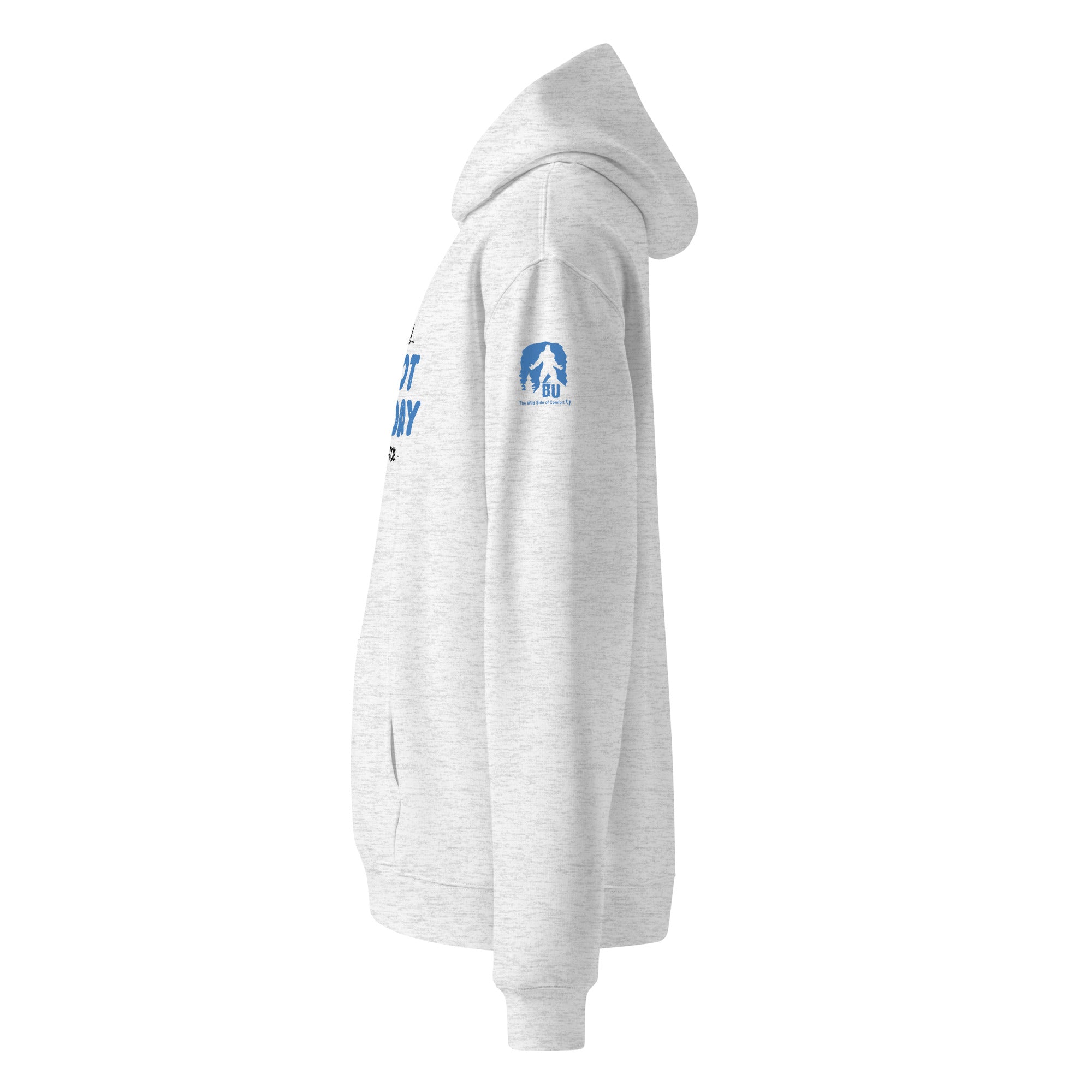 Left sleeve view of Official Forest League #08 Brother Thunder-Toe white heather relaxed hoodie