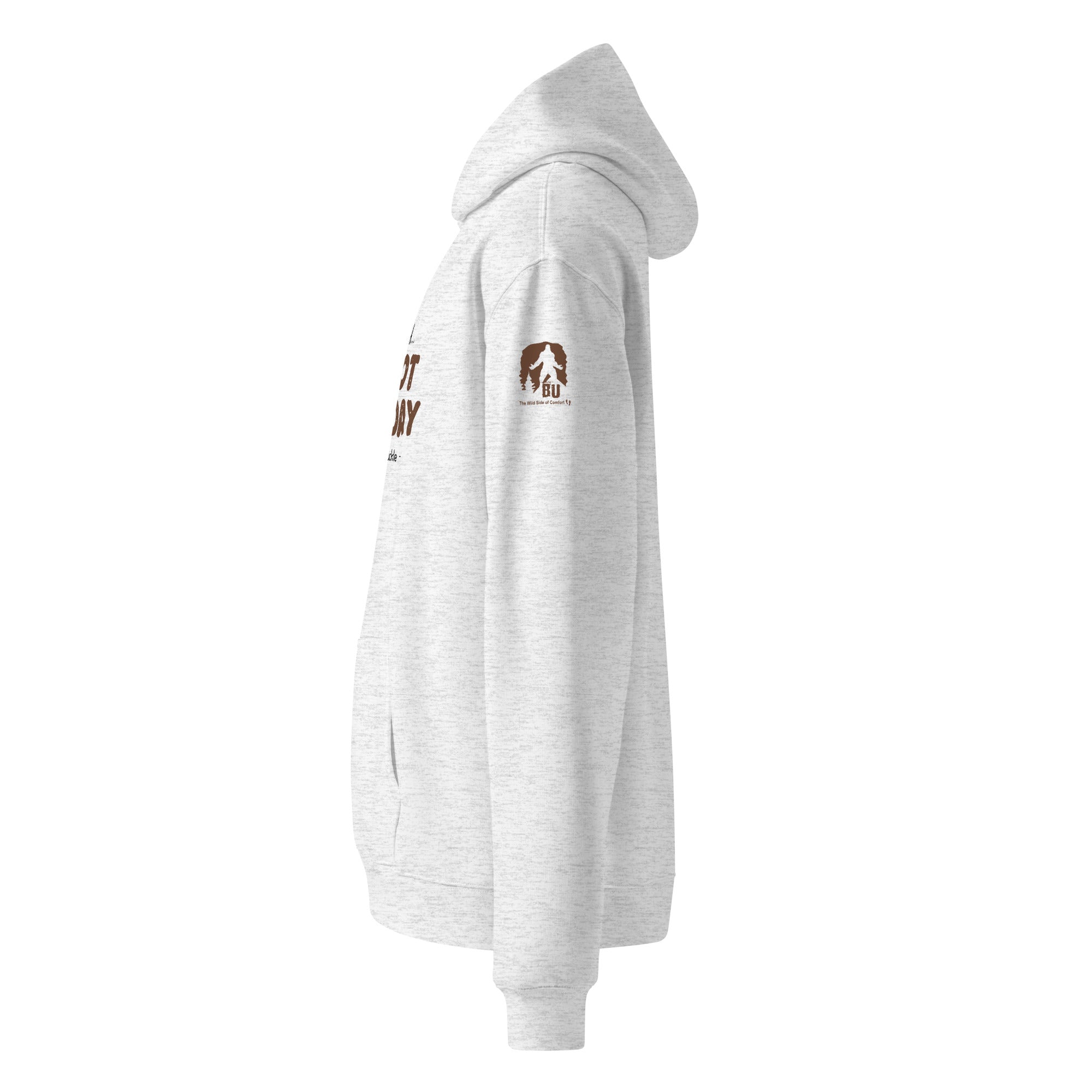 Left sleeve view of Official Forest League #10 Papa Moss Knuckle white heather relaxed hoodie
